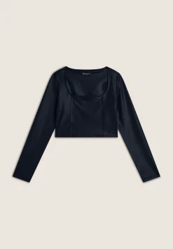 Freddy Maglia corta con scollo quadrato in tessuto effetto wet-Donna T-shirts