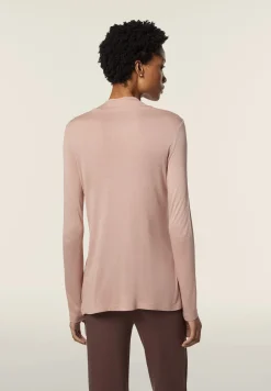 Freddy Maglia donna a manica lunga con scritta borchie e oro rosa-Donna T-shirts