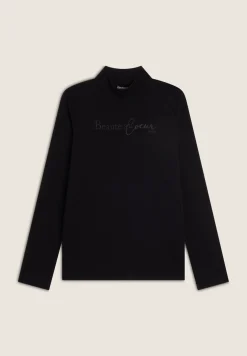 Freddy Maglia donna a manica lunga con scritta borchie e oro rosa-Donna T-shirts