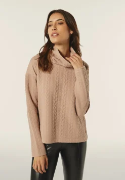 Freddy Maglia donna in felpa bonded a trecce con collo a tubo-Donna Felpe