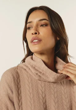 Freddy Maglia donna in felpa bonded a trecce con collo a tubo-Donna Felpe