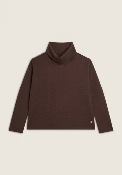 Freddy Maglia donna in felpa bonded a trecce con collo a tubo-Donna Felpe