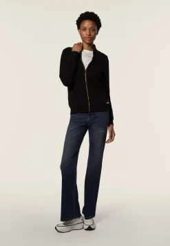 Freddy Maglia in tricot con collo alto, zip e tasche quadrate-Donna Felpe