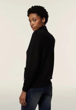 Freddy Maglia in tricot con collo alto, zip e tasche quadrate-Donna Felpe