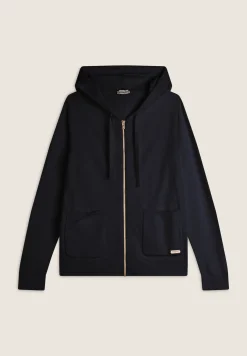 Freddy Maglia in tricot con zip e cappuccio lavorato a trecce-Donna Felpe