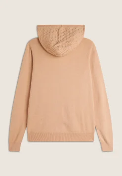 Freddy Maglia in tricot con zip e cappuccio lavorato a trecce-Donna Felpe