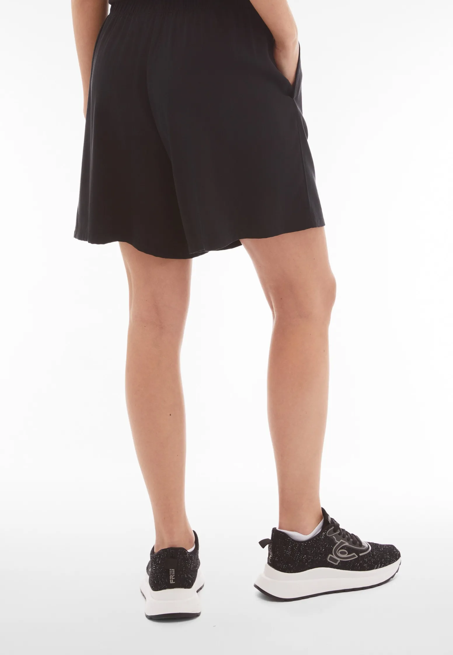 Freddy Pantaloncini da donna in lino viscosa con gamba ampia-Donna Padel|Tutti I Pantaloni