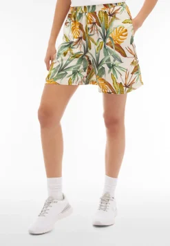 Freddy Pantaloncini donna in satin di viscosa a fantasia tropical-Donna Padel|Shorts