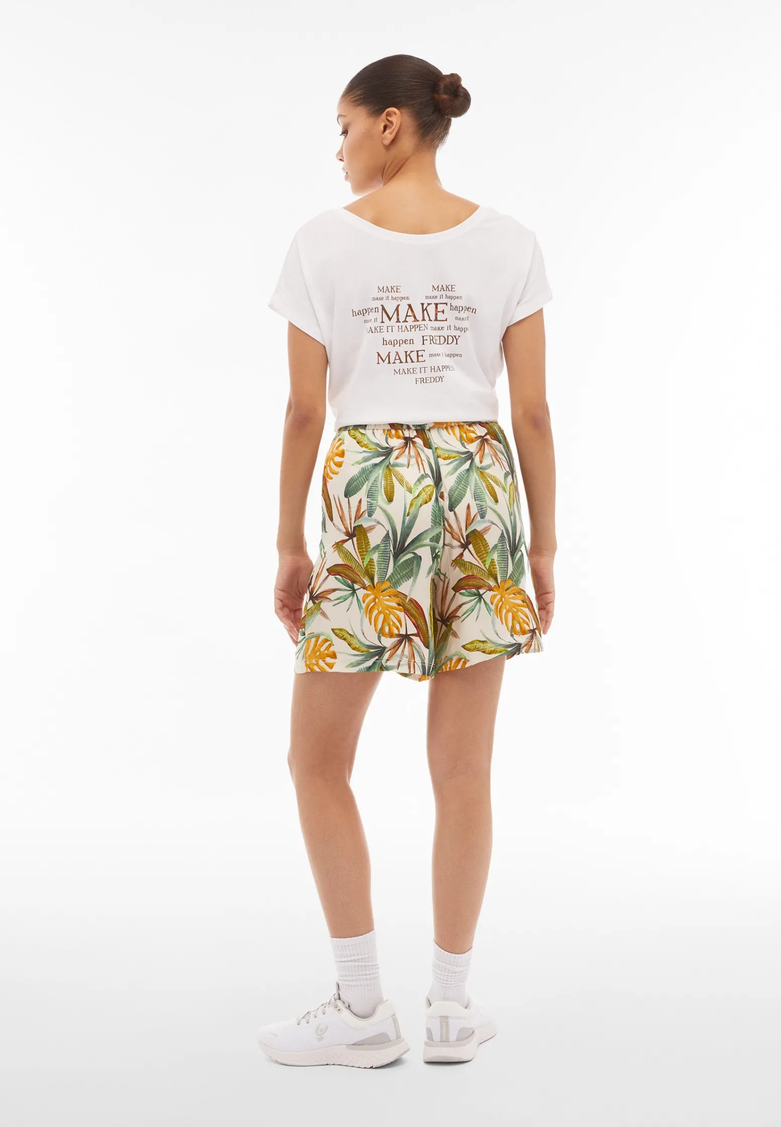 Freddy Pantaloncini donna in satin di viscosa a fantasia tropical-Donna Padel|Shorts