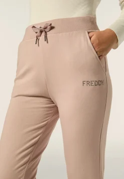 Freddy Pantalone Donna in Felpa Viscosa con Logo in Strass-Donna Ginnastica|Pantaloni Sportivi