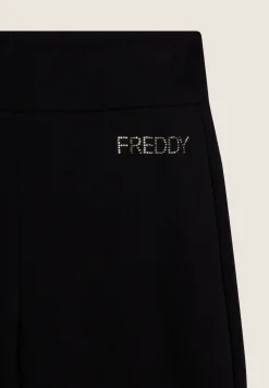 Freddy Pantalone donna in felpa garzata con fondo a zampa-Donna Ginnastica|Pantaloni Sportivi
