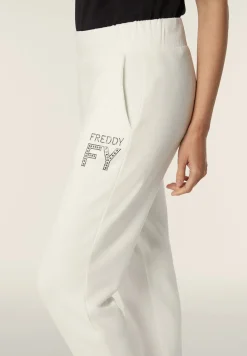 Freddy Pantalone donna in felpa di viscosa con elastico sul fondo-Donna Ginnastica|Pantaloni Sportivi