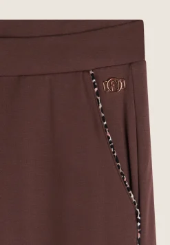 Freddy Pantalone donna in felpa di viscosa con impunture leopardate-Donna Pantaloni Sportivi|Tutti I Pantaloni