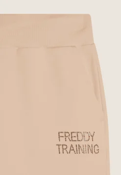 Freddy Pantalone donna in felpa con vita e fondo in costina-Donna Ginnastica|Pantaloni Sportivi