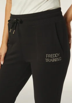 Freddy Pantalone donna slim fit con tasche applicate e maxi polsini-Donna Ginnastica|Pantaloni Sportivi