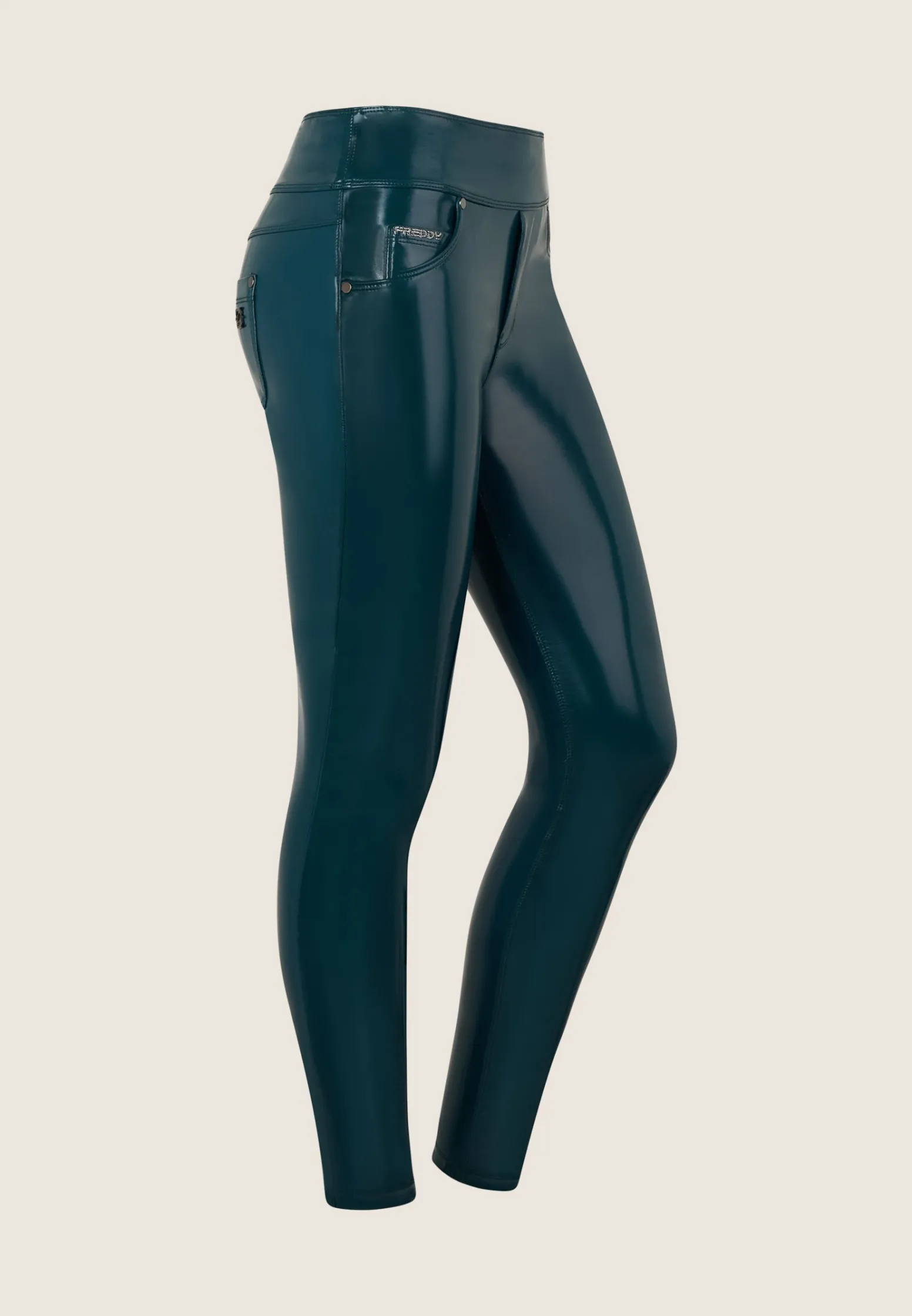 Freddy Pantalone skinny vita media senza bottoni in similpelle-Donna Jeans E Pantaloni|Tutti I Pantaloni