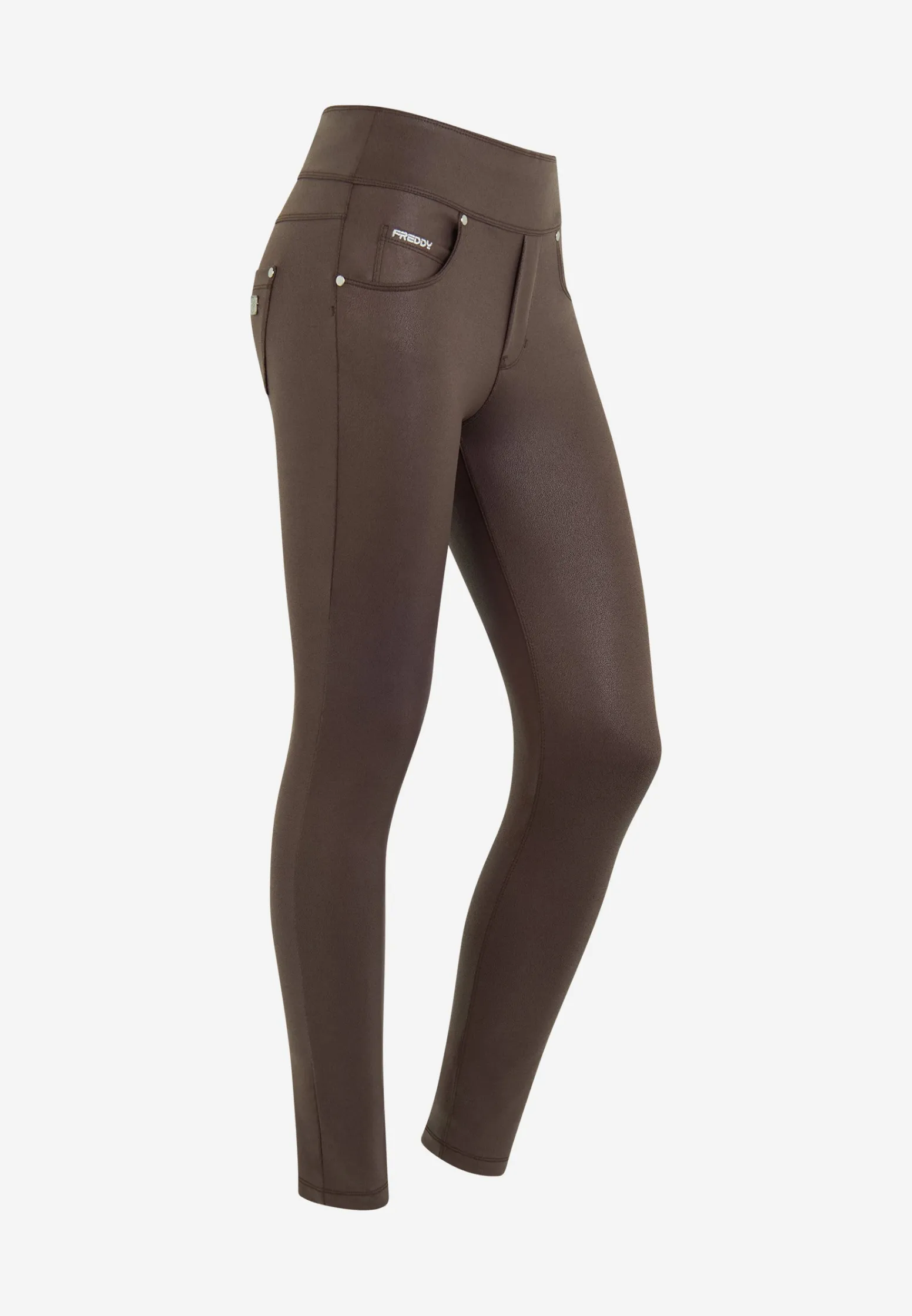 Freddy Pantalone skinny vita media senza bottoni in similpelle-Donna Jeans E Pantaloni|Tutti I Pantaloni