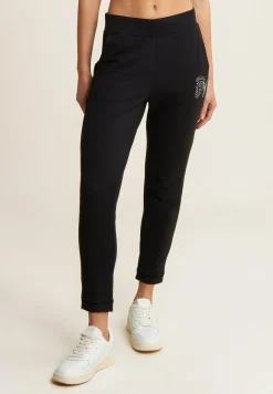 Freddy Pantaloni 7/8 con Risvolto e Strass-Donna Pantaloni Sportivi