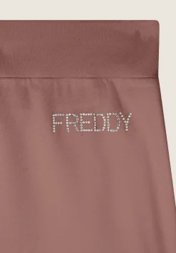 Freddy Pantaloni 7/8 con Risvolto e Strass-Donna Pantaloni Sportivi