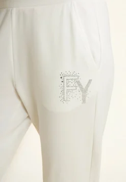 Freddy Pantaloni 7/8 con Risvolto e Strass-Donna Pantaloni Sportivi