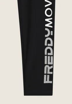 Freddy Pantaloni 7/8 donna Vita Alta con logo maculato sul fondo-Donna Fitness|Pantaloni Sportivi