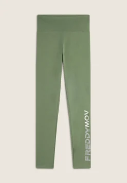 Freddy Pantaloni 7/8 donna Vita Alta con logo maculato sul fondo-Donna Fitness|Pantaloni Sportivi
