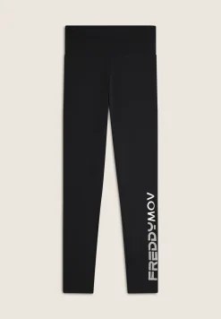 Freddy Pantaloni 7/8 donna Vita Alta con logo maculato sul fondo-Donna Fitness|Pantaloni Sportivi