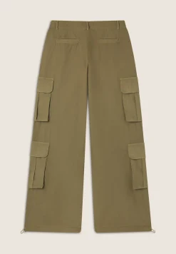 Freddy Pantaloni cargo baggy fit in popeline con quattro tasconi-Donna Pantaloni Cargo|Pantaloni Sportivi