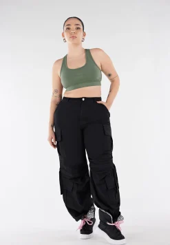 Freddy Pantaloni cargo con doppie tasche e coulisse intermedia-Donna Pantaloni Cargo|Pantaloni Sportivi