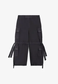 Freddy Pantaloni cargo da bambina in cotone tinto capo- Pantaloni Sportivi