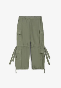 Freddy Pantaloni cargo da bambina in cotone tinto capo- Pantaloni Sportivi