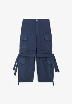 Freddy Pantaloni cargo da bambina in cotone tinto capo- Pantaloni Sportivi