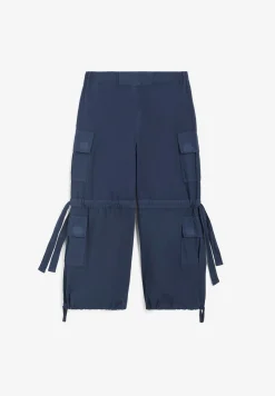Freddy Pantaloni cargo da bambina in cotone tinto capo- Pantaloni Sportivi