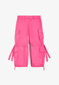 Freddy Pantaloni cargo da bambina in cotone tinto capo- Pantaloni Sportivi