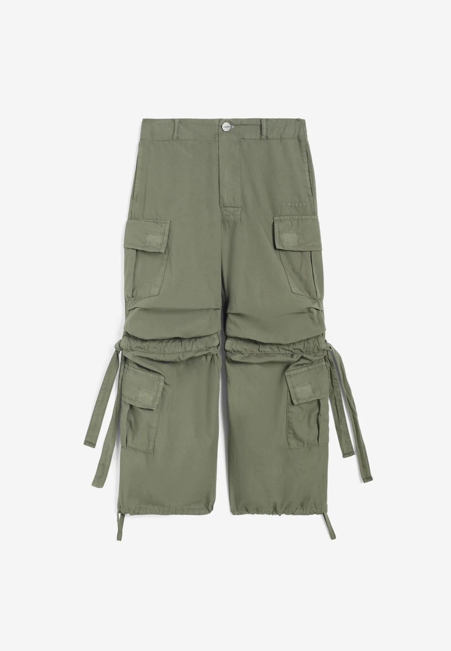 Freddy Pantaloni cargo da bambina in cotone tinto capo- Pantaloni Sportivi