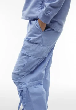 Freddy Pantaloni cargo da donna in tessuto popeline tinto capo-Donna Pantaloni Cargo|Tutti I Pantaloni