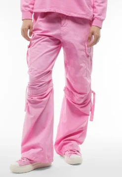 Freddy Pantaloni cargo da donna in tessuto popeline tinto capo-Donna Pantaloni Cargo|Tutti I Pantaloni