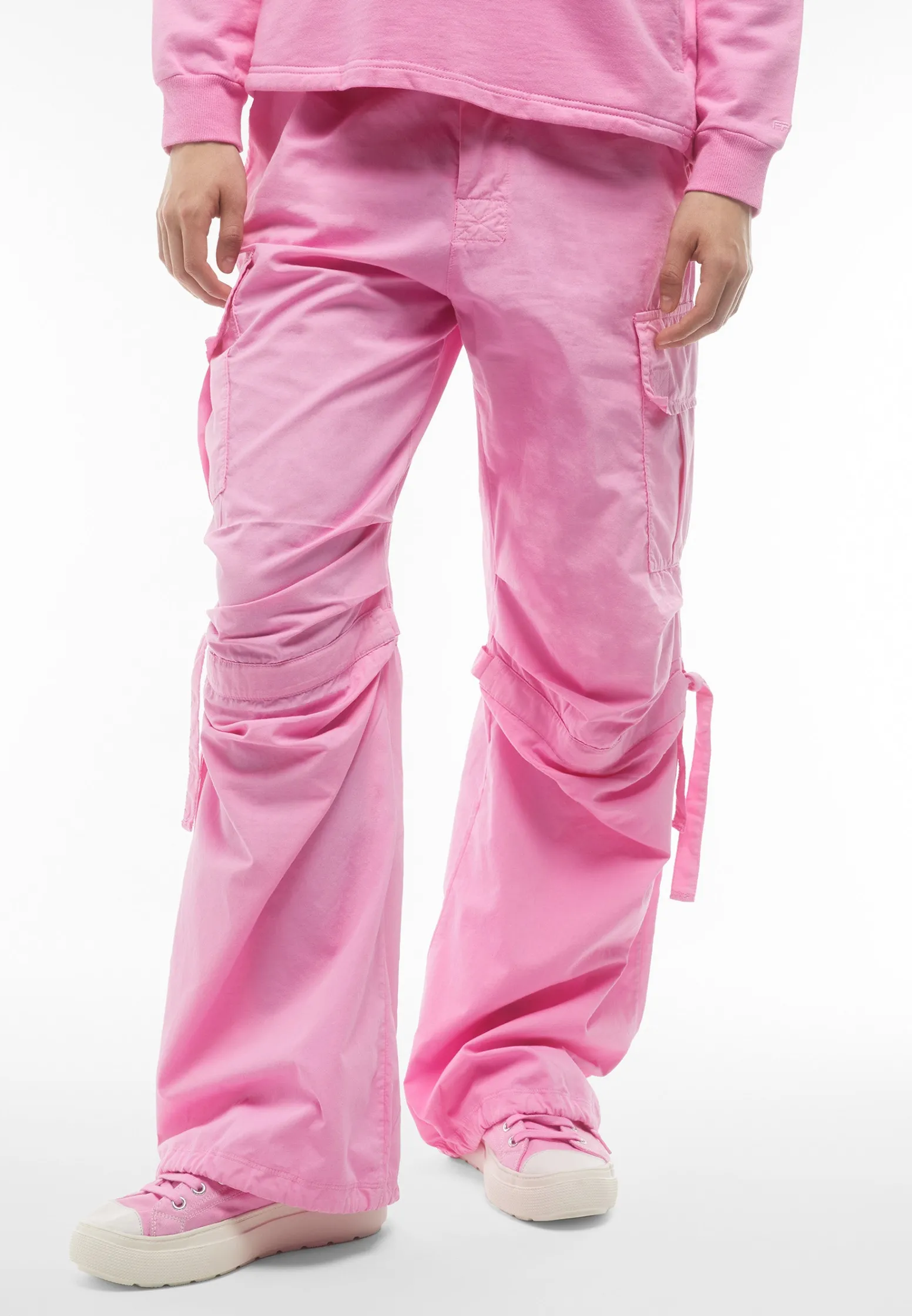 Freddy Pantaloni cargo da donna in tessuto popeline tinto capo-Donna Pantaloni Cargo|Tutti I Pantaloni