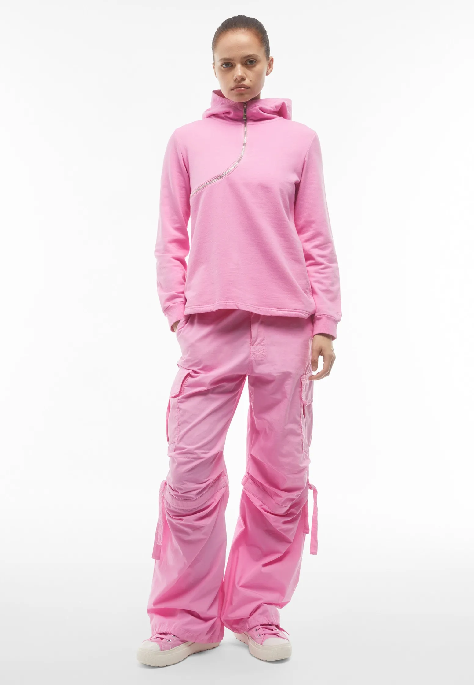 Freddy Pantaloni cargo da donna in tessuto popeline tinto capo-Donna Pantaloni Cargo|Tutti I Pantaloni