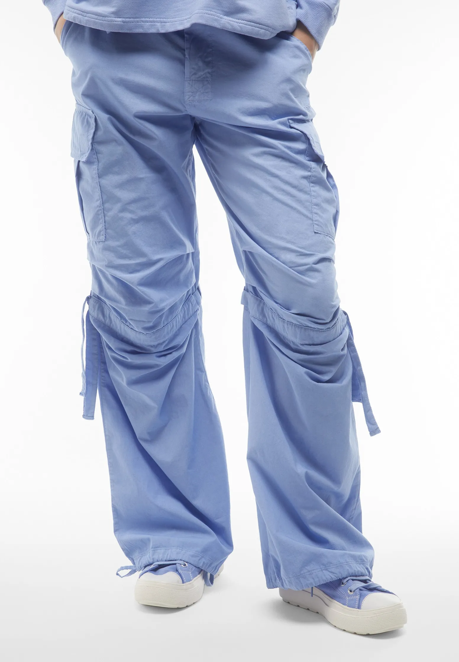 Freddy Pantaloni cargo da donna in tessuto popeline tinto capo-Donna Pantaloni Cargo|Tutti I Pantaloni