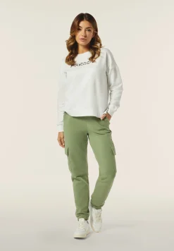 Freddy Pantaloni Cargo da donna in felpa garzata con fondo elastico-Donna Fitness|Pantaloni Cargo