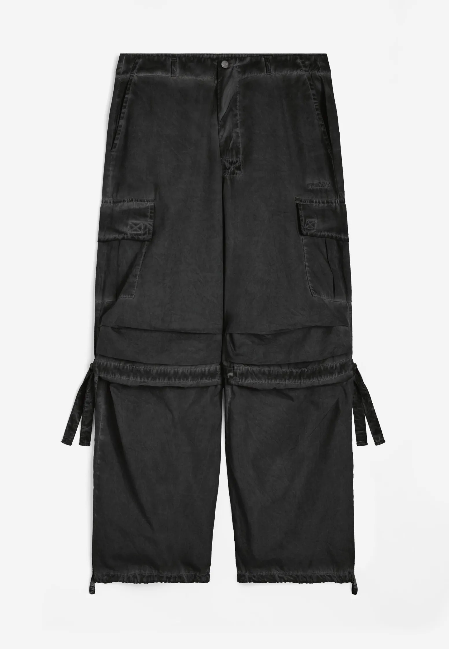 Freddy Pantaloni cargo da donna in tessuto popeline effetto used-Donna Pantaloni Cargo|Pantaloni Sportivi