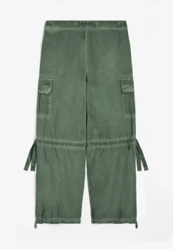 Freddy Pantaloni cargo da donna in tessuto popeline effetto used-Donna Pantaloni Cargo|Pantaloni Sportivi