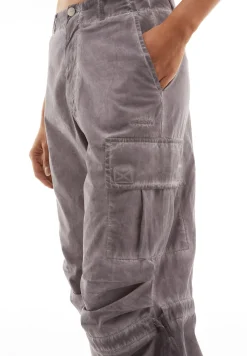 Freddy Pantaloni cargo da donna in tessuto popeline effetto used-Donna Pantaloni Cargo|Pantaloni Sportivi