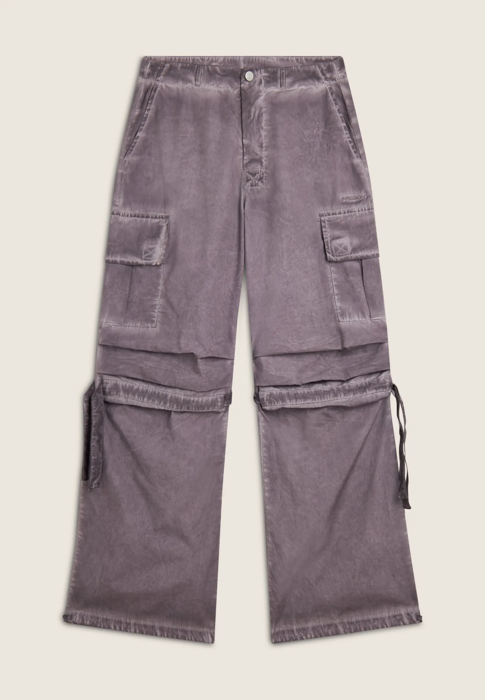 Freddy Pantaloni cargo da donna in tessuto popeline effetto used-Donna Pantaloni Cargo|Pantaloni Sportivi