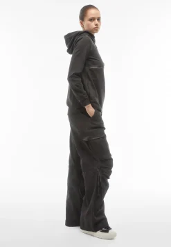 Freddy Pantaloni cargo da donna in tessuto popeline effetto used-Donna Pantaloni Cargo|Pantaloni Sportivi