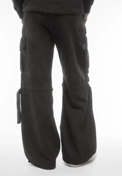 Freddy Pantaloni cargo da donna in tessuto popeline effetto used-Donna Pantaloni Cargo|Pantaloni Sportivi