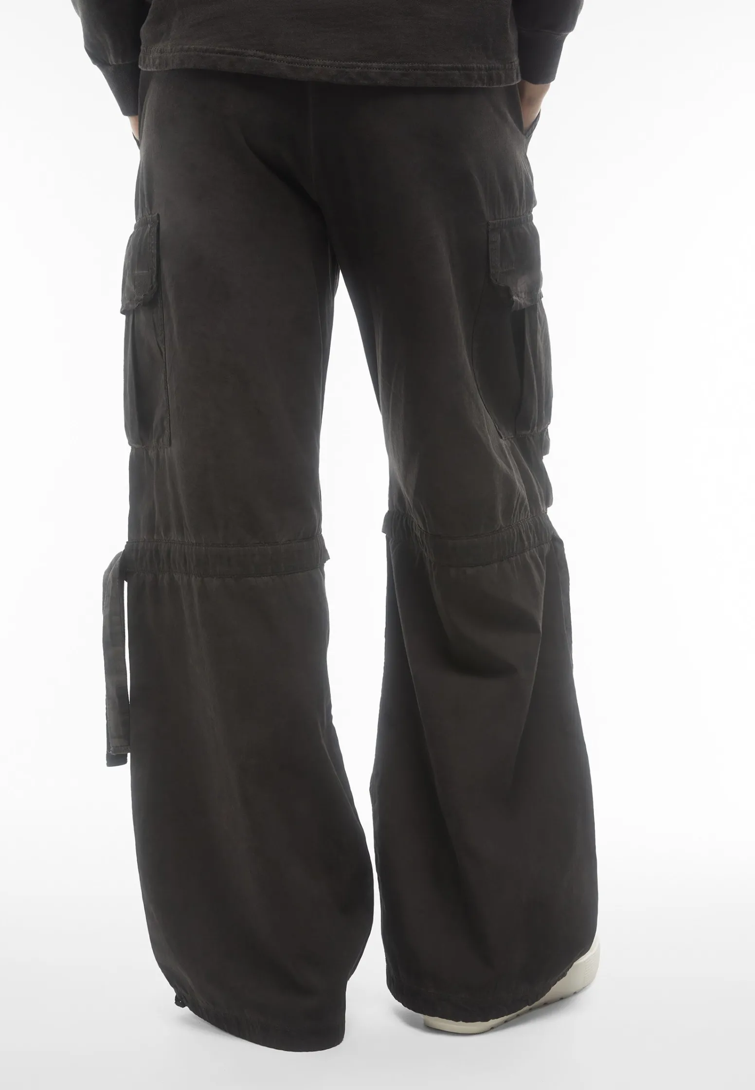 Freddy Pantaloni cargo da donna in tessuto popeline effetto used-Donna Pantaloni Cargo|Pantaloni Sportivi