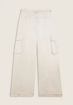 Freddy Pantaloni Cargo effetto seta wide leg con fondo regolabile-Donna Pantaloni Cargo|Pantaloni Sportivi