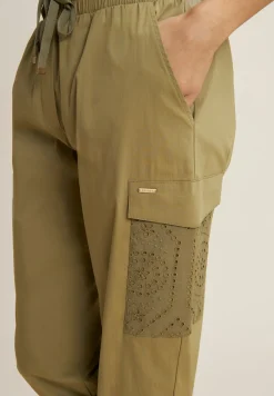 Freddy Pantaloni cargo in popeline con ricami Sangallo sulle tasche-Donna Pantaloni Sportivi|Tutti I Pantaloni